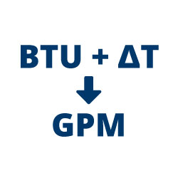 BTU + &Delta;T → GPM